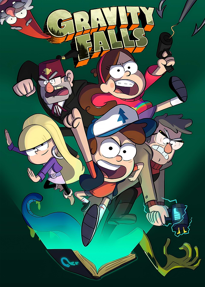 Gravity Falls Characters Action Poster