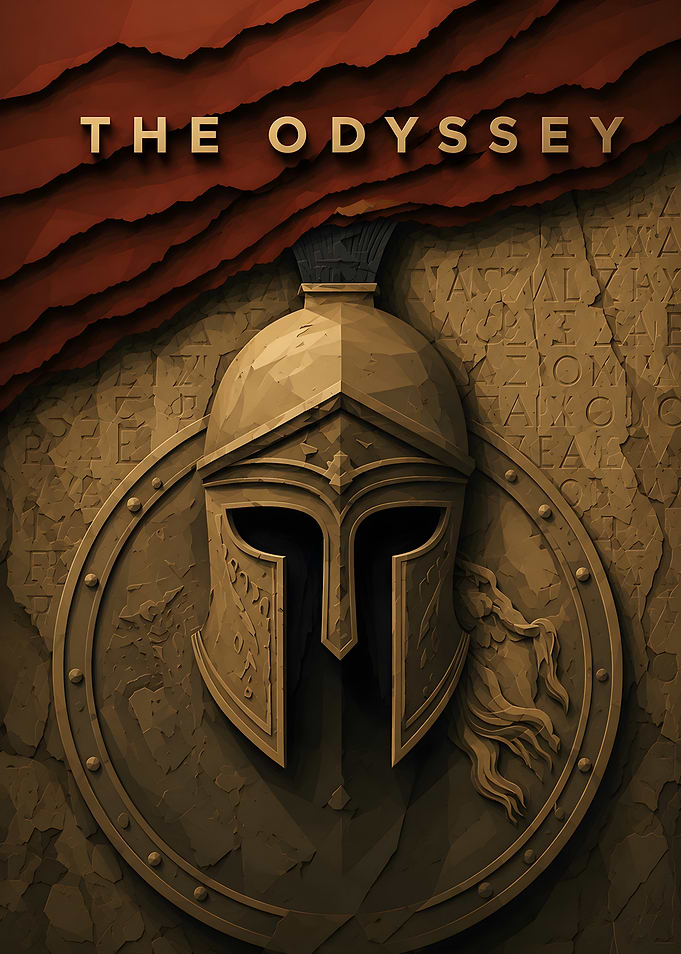 The Odyssey Spartan Helmet Poster