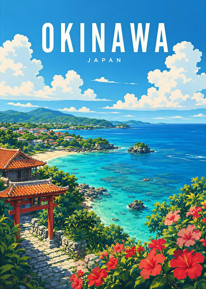 Okinawa Japan Tropical Travel Poster