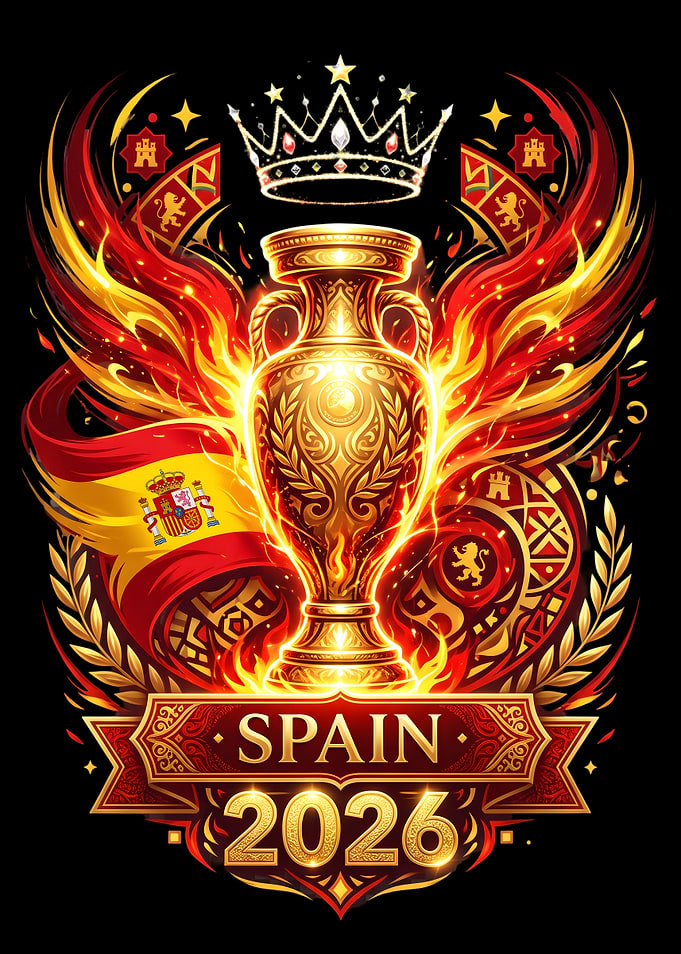 Spain 2026 Soccer Championship Trophy Emblem