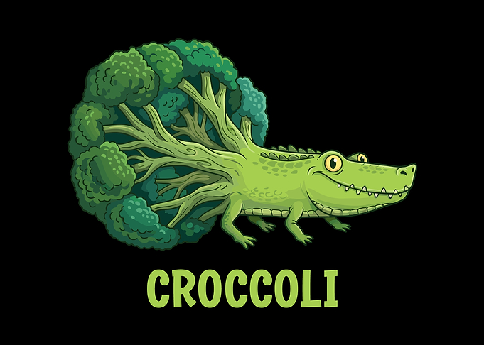Croccoli Crocodile Broccoli Hybrid Illustration