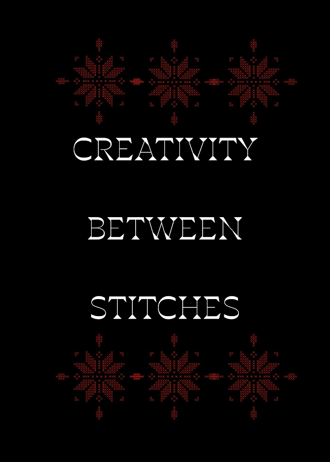 Creativity Between Stitches Typography Poster