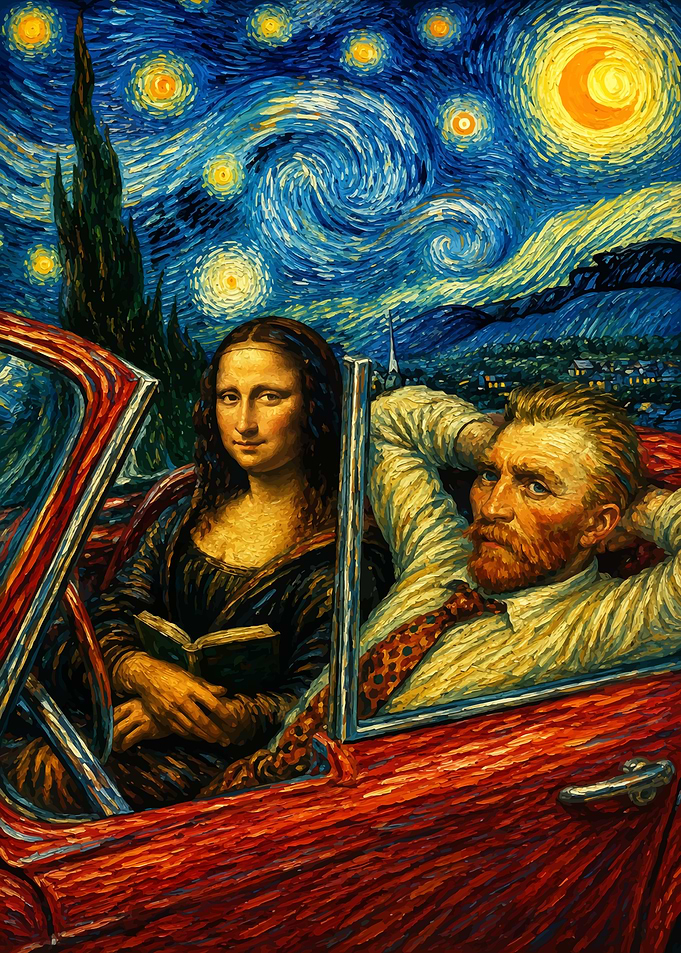 Mona Lisa and Van Gogh Roadtrip