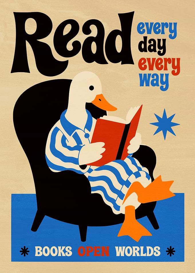 Read Every Day Duck Poster