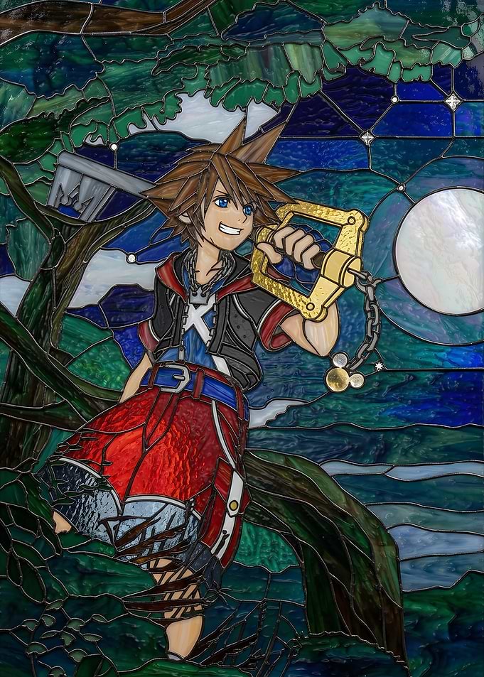 Sora Kingdom Hearts Stained Glass