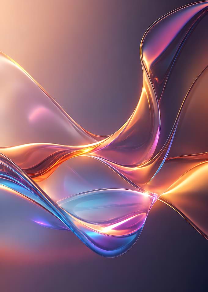 Iridescent Glass Fluid Waves