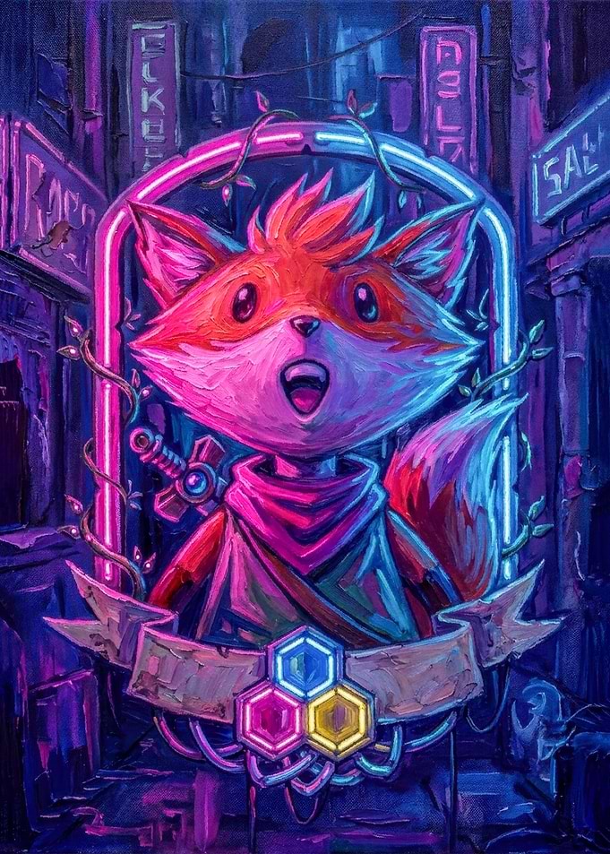 Neon Fox Adventurer Portrait