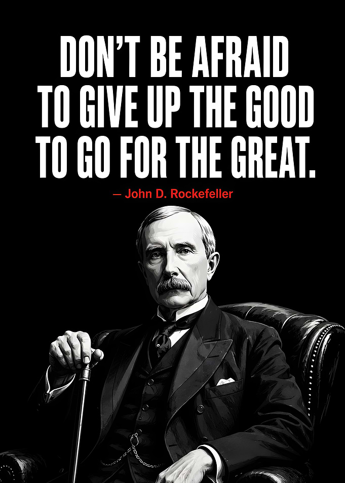 John D. Rockefeller Inspirational Quote Poster