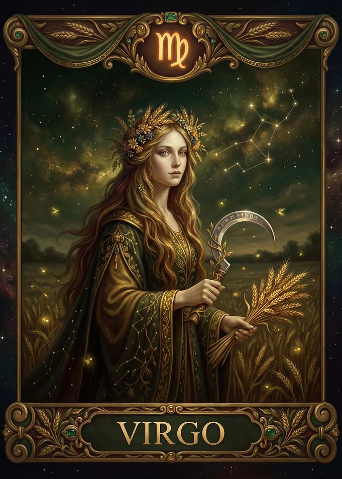Virgo Zodiac Sign Fantasy Illustration