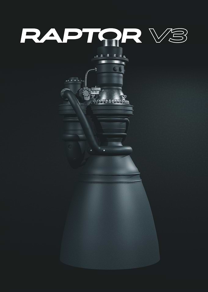 SpaceX Raptor V3 Rocket Engine