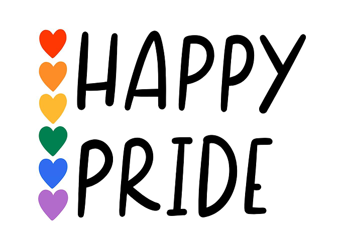 Happy Pride Rainbow Hearts Graphic