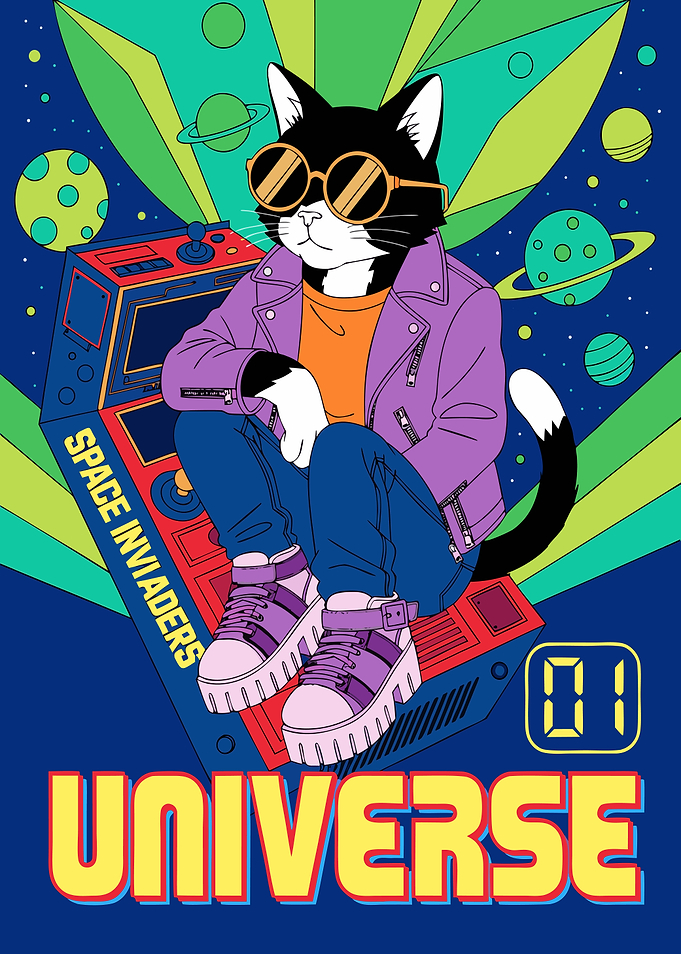 Cool Cat Gaming in Space