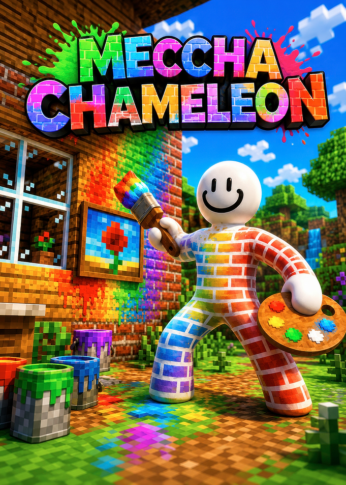 Meccha Chameleon Minecraft Style Art