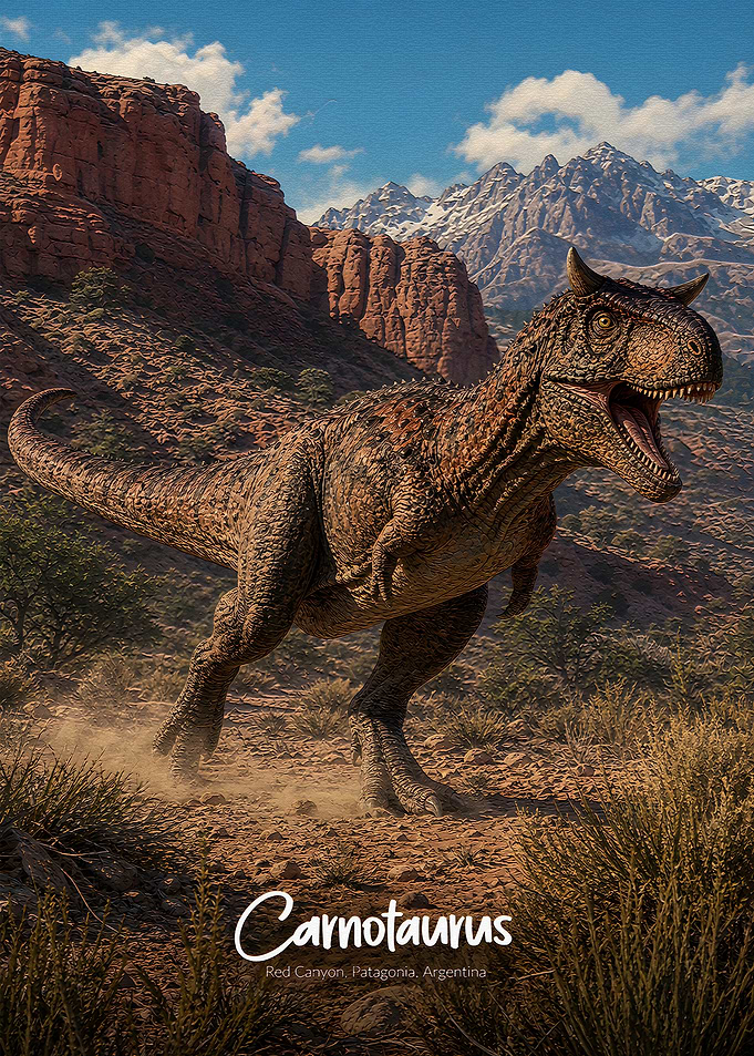 Carnotaurus Dinosaur in Red Canyon