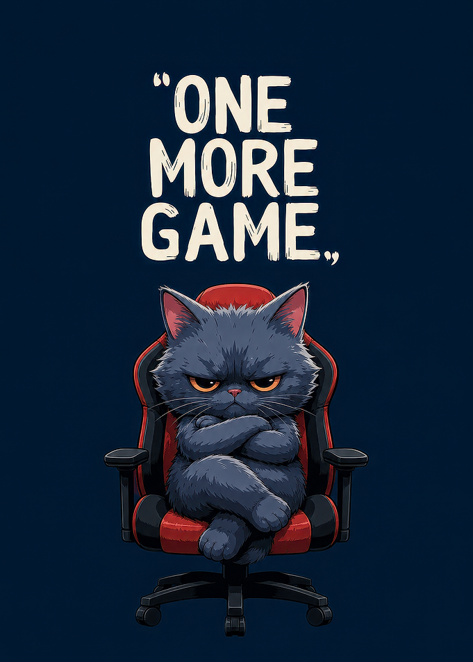 Grumpy Gamer Cat One More Game
