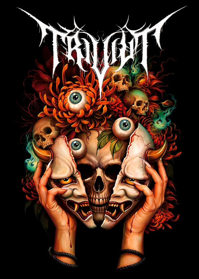 Trivium Metal Band Skull Mask Art