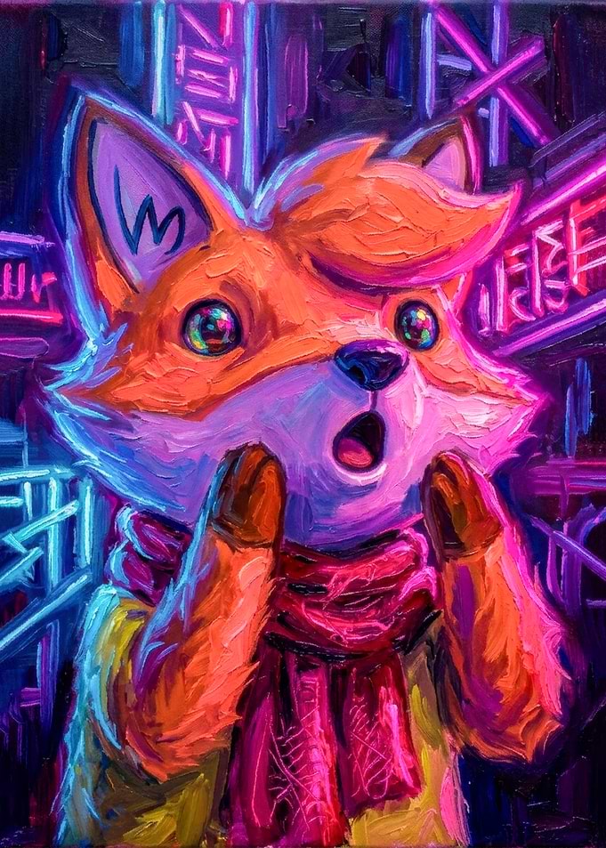 Neon Fox Portrait