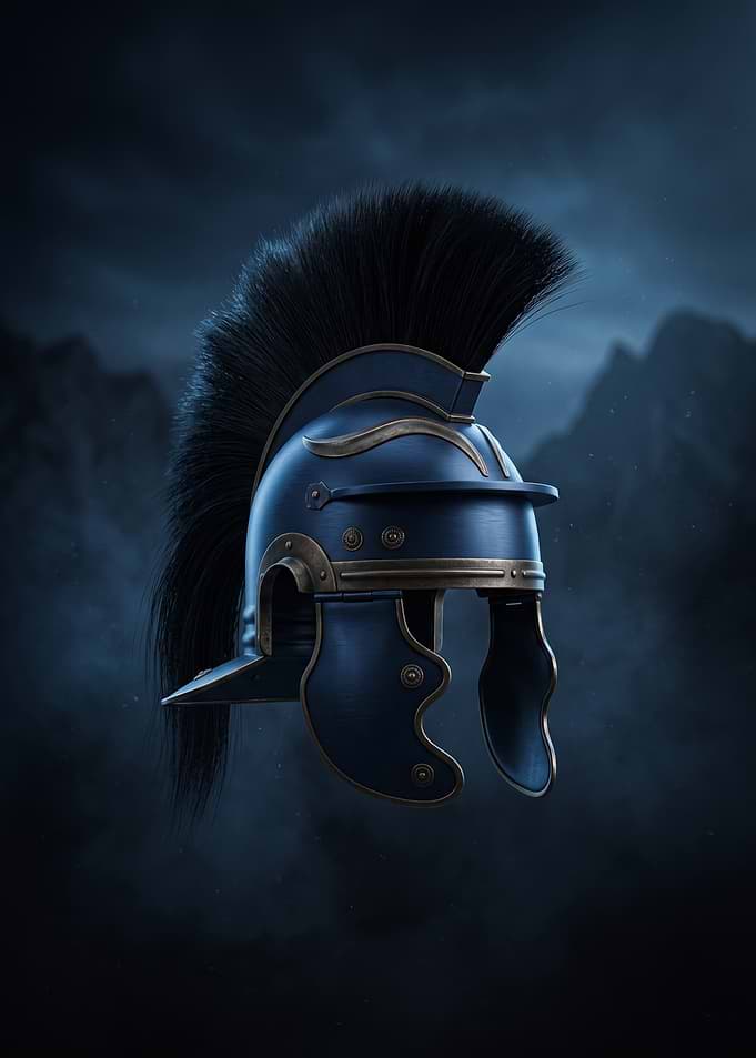 Blue Roman Centurion Helmet