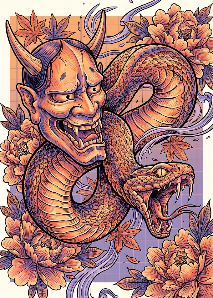 Hannya and the Coiling Serpent