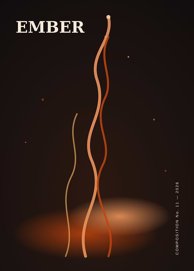 Minimalist Ember Abstract Art Poster