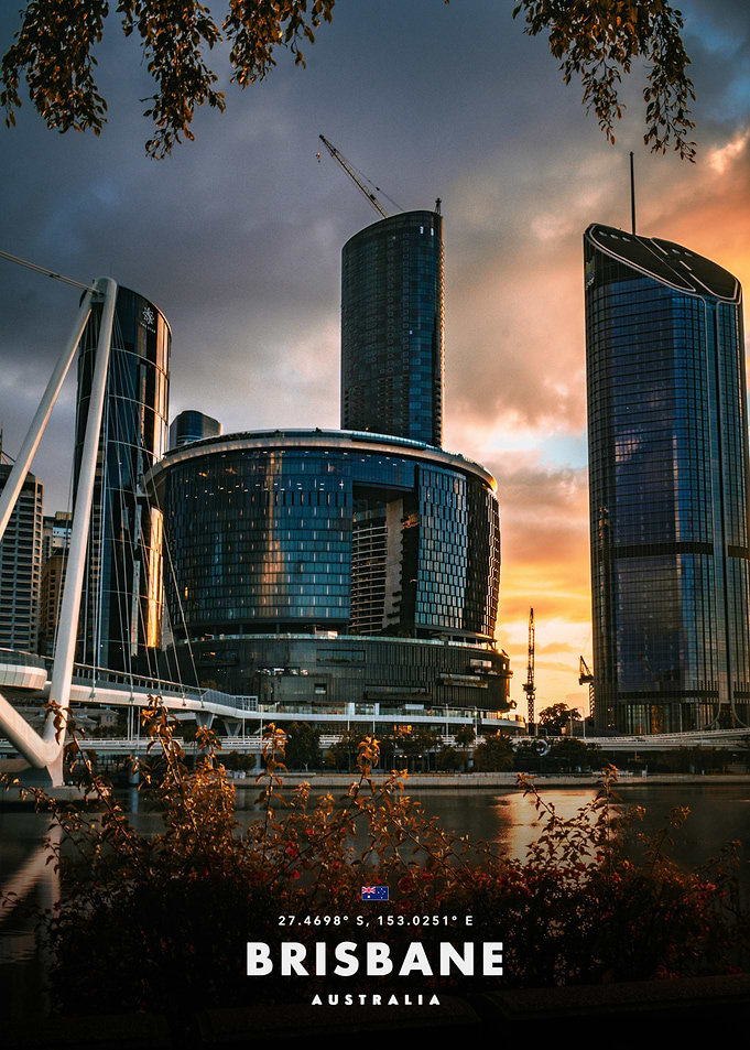 Brisbane City Skyline at Sunset