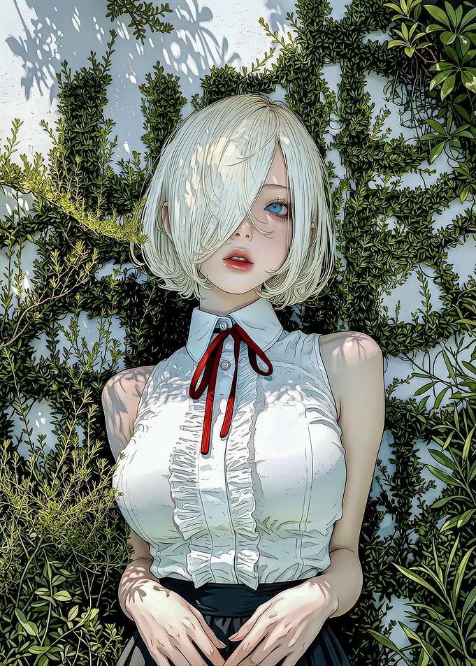 Anime Girl with White Hair