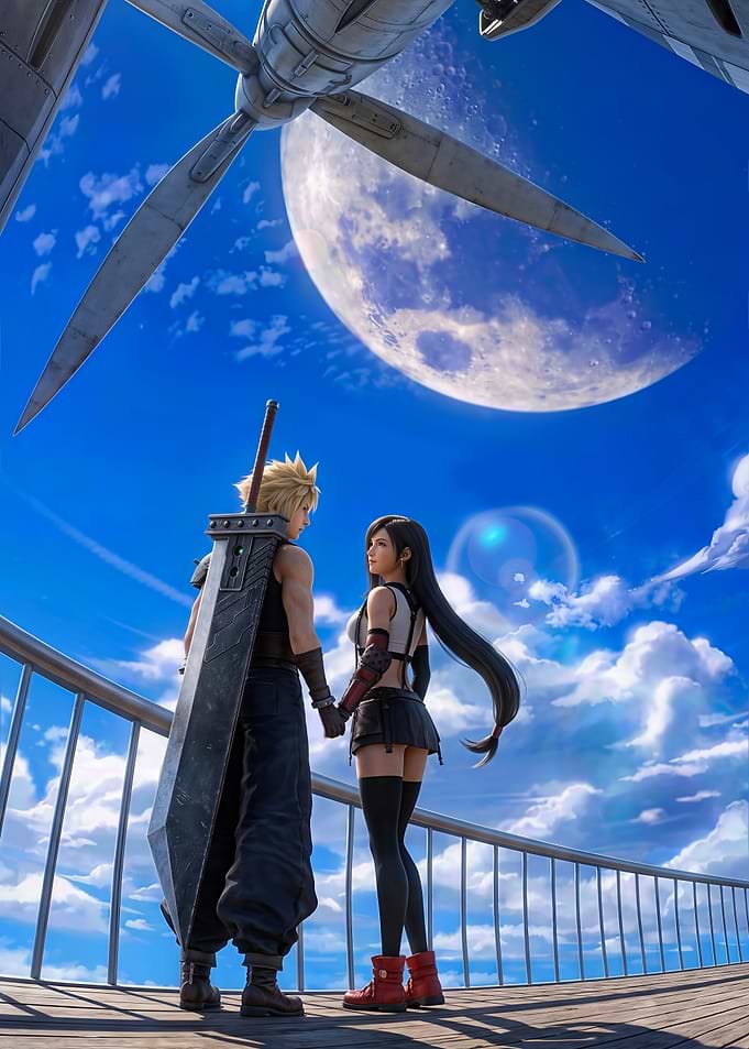 Cloud and Tifa Final Fantasy VII