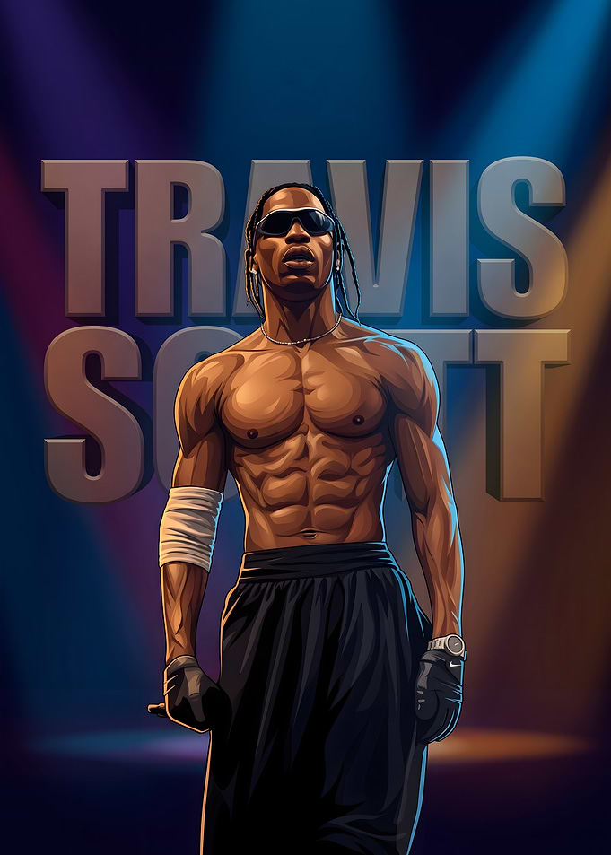 Travis Scott Musician Portrait Illustration