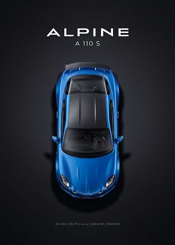 Alpine A110 S Top View Poster