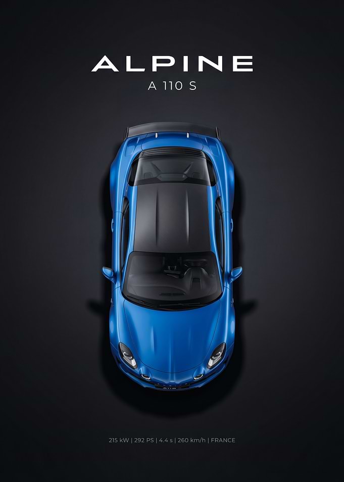 Alpine A110 S Top View Poster