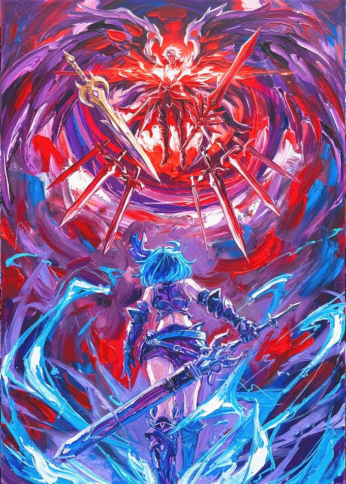 Anime Warrior Facing Dark Entity