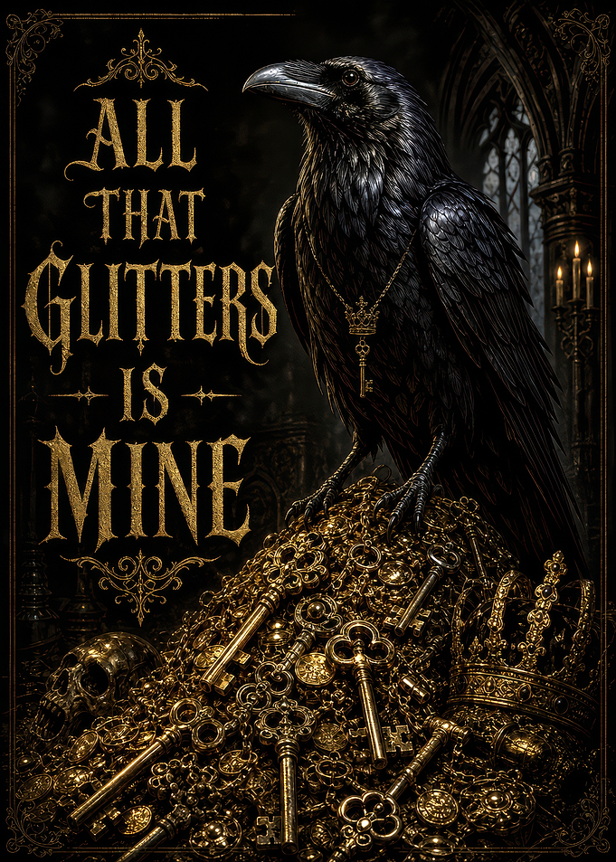 Raven with Golden Treasure Poster