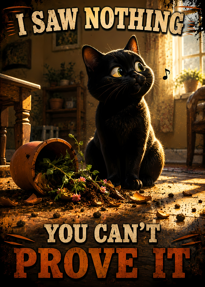 I Saw Nothing Cat Poster
