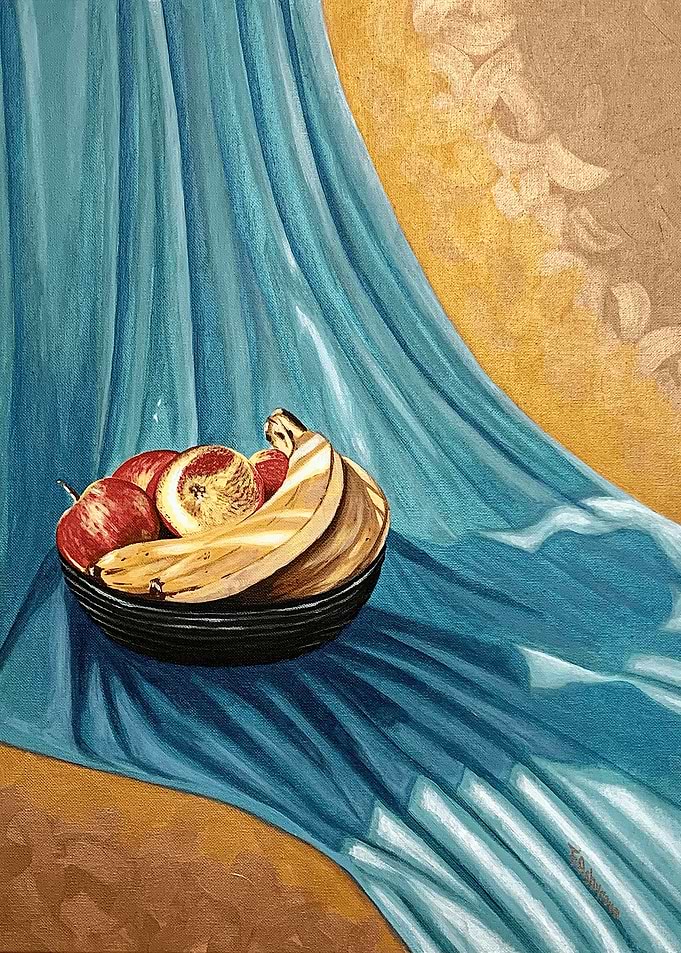 Still Life Painting of Fruit Bowl