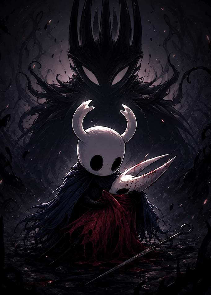 Hollow Knight and Hornet Dark Art