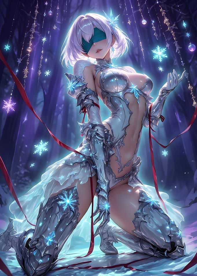 2B NieR Automata Winter Fantasy Art