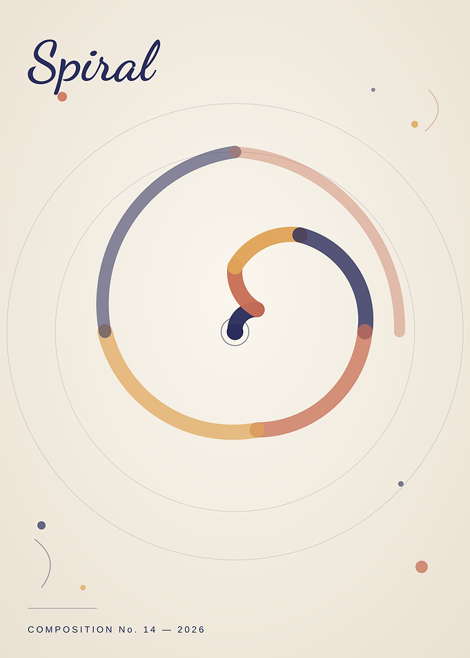 Minimalist Spiral Composition Poster