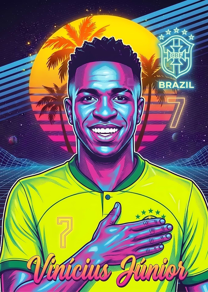 Vinicius Junior Synthwave Brazil Portrait