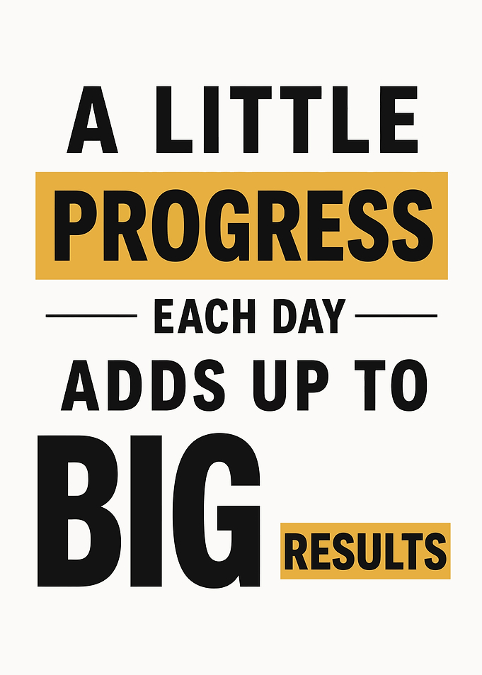 Little Progress Every Day Inspirational Quote Wall Art