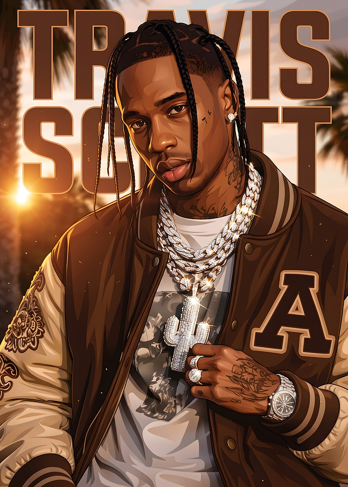 Travis Scott Portrait Poster