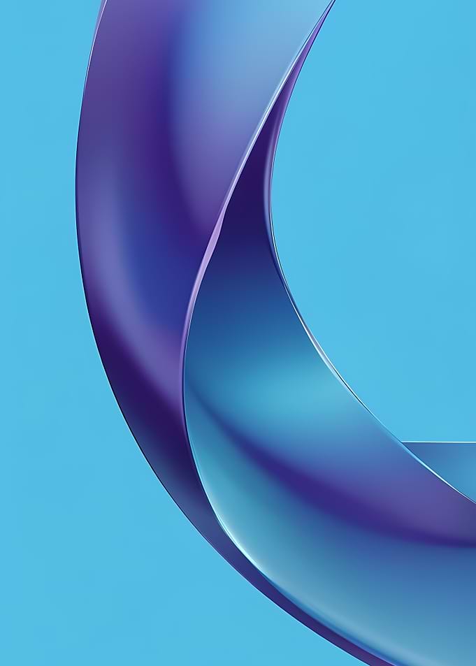 Abstract Blue Curved Ribbon Shape