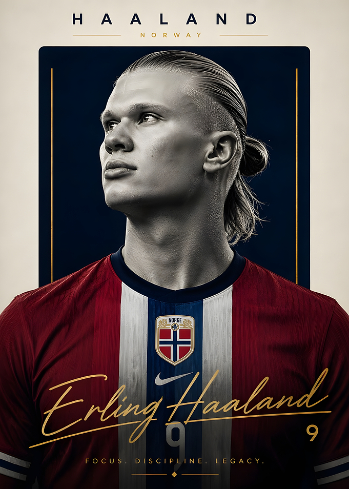Erling Haaland Norway Football Poster