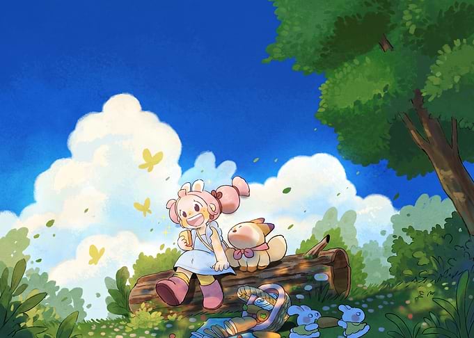 Happy Girl and Creature Picnic