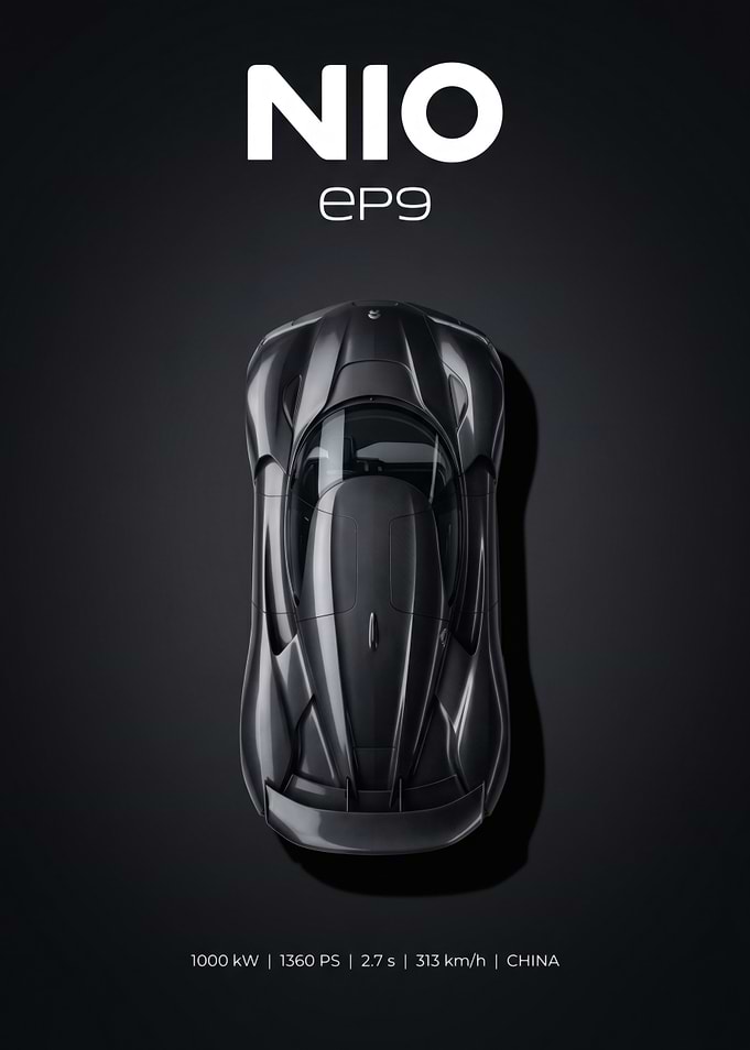 NIO EP9 Electric Supercar Poster