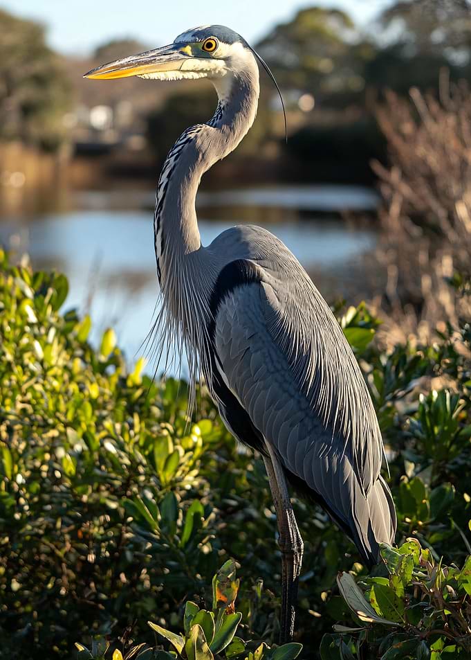 Great Blue Heron in Nature