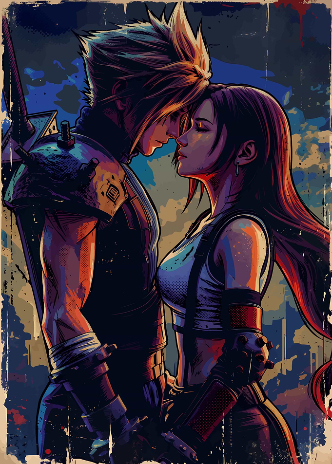 Cloud and Tifa Romantic Moment