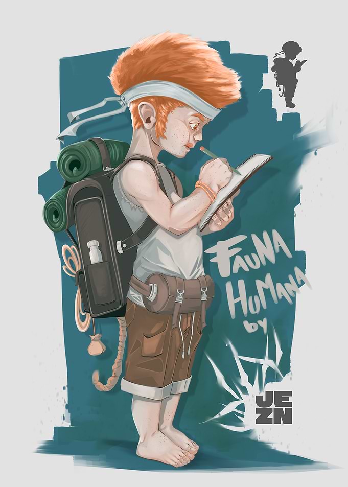 Young Adventurer Sketching in Nature