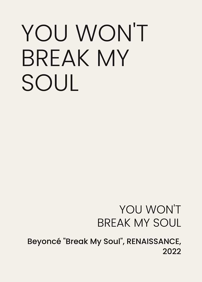 Beyoncé Break My Soul Minimalist Poster