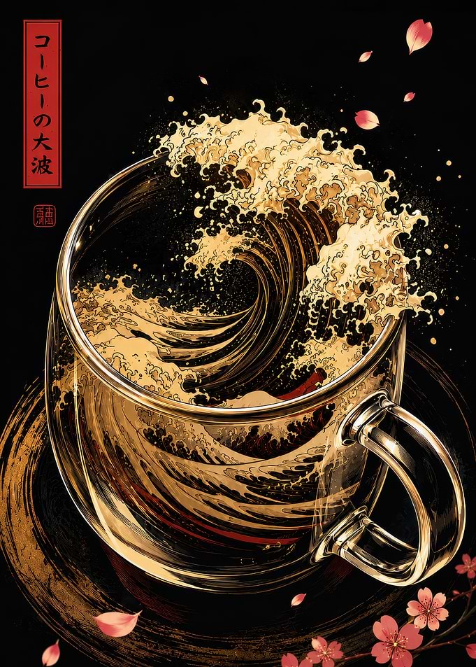 The Great Wave Coffee Cup Art