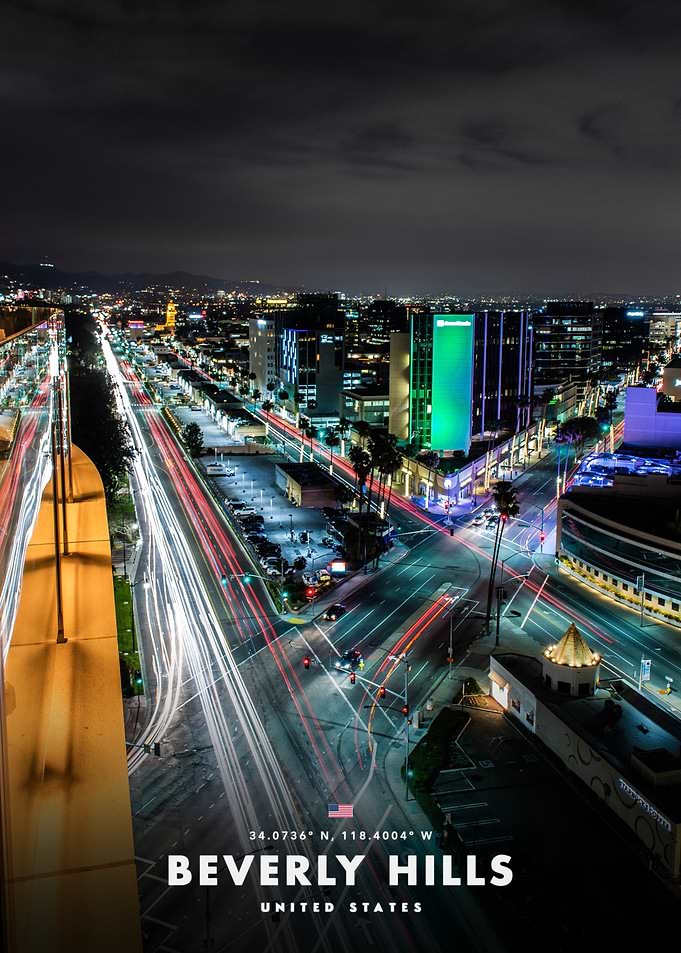 Beverly Hills Night Cityscape
